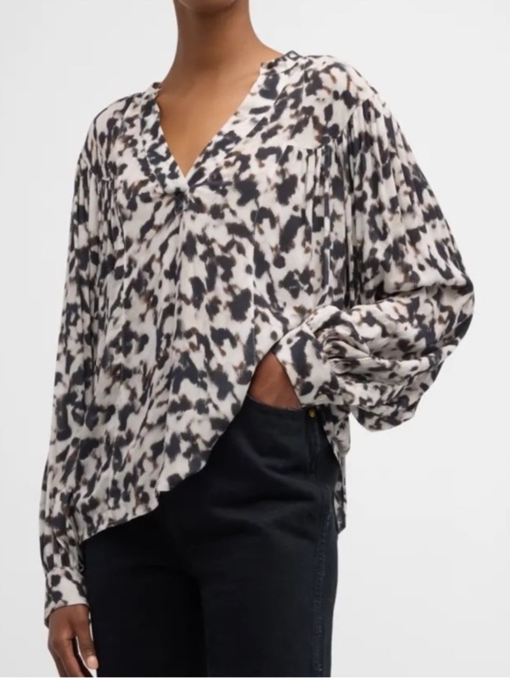 Rails Fable Blouse Blurred Cheetah Print Size Large